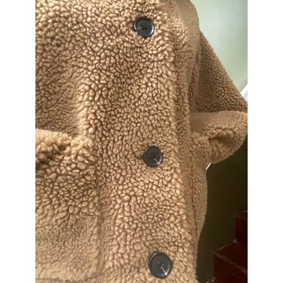 ABERCOMBIE & FITCH JACKET TEDDY BEAR TAN SZ XS COZZY TRENDY VERSATILE AESTHETIC - Picture 13 of 13